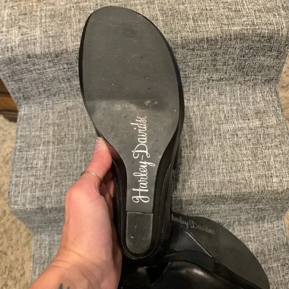 Super cool Harley Davidson open toe wedges! - Picture 5 of 8